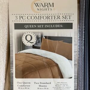 🏔️ set 3 COMFORTER shams NWT NIP HTF Sherpa velvet Queen fur